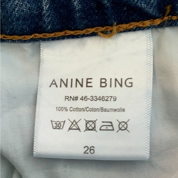 ANINE Bing Betty distressed Jean in True Blue Sz 26 - Picture 8 of 8